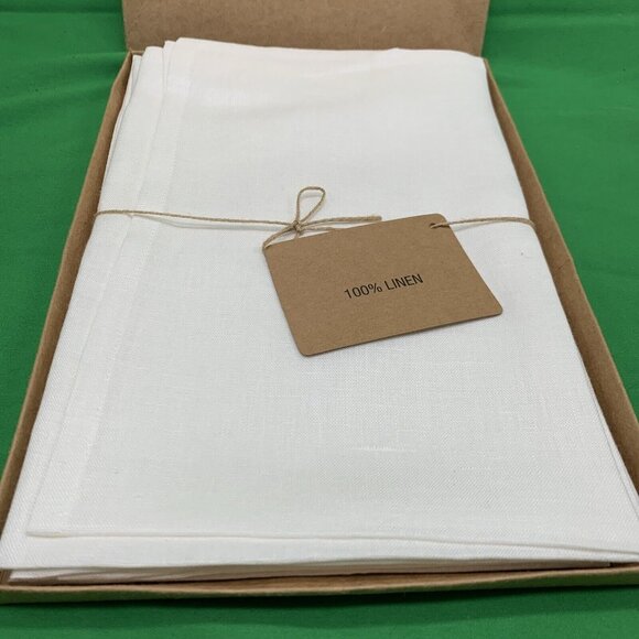 Other - Solino Home Solid White Linen Napkins Set of 4 20 x 20 NWT 9177